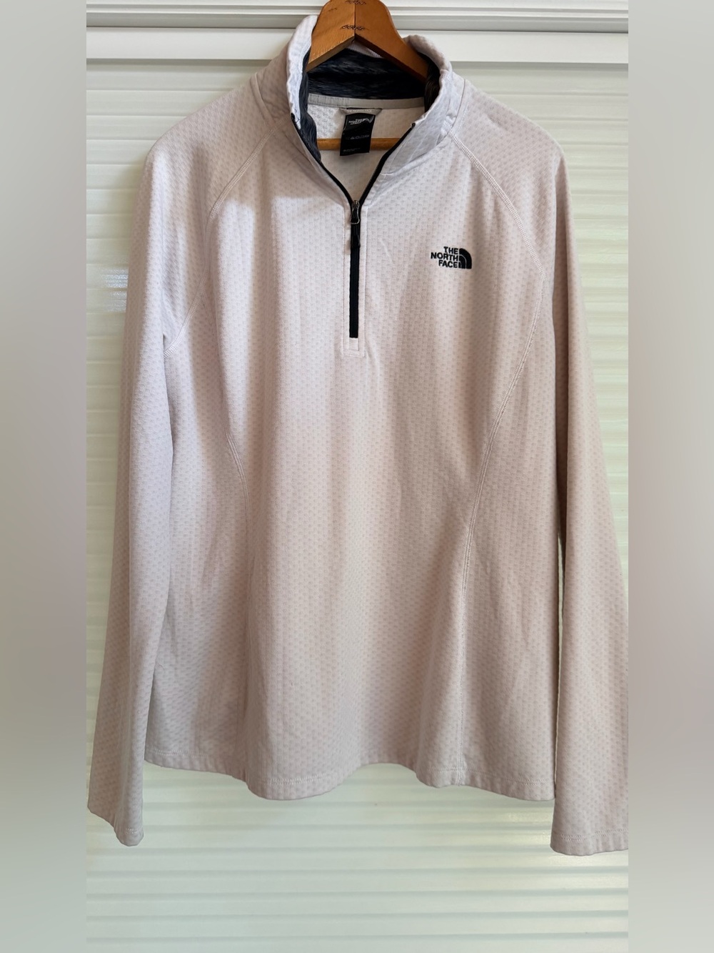The North Face DotKnit Thermal 1/4 Zip Pullover Cream Neutral Women’s XL